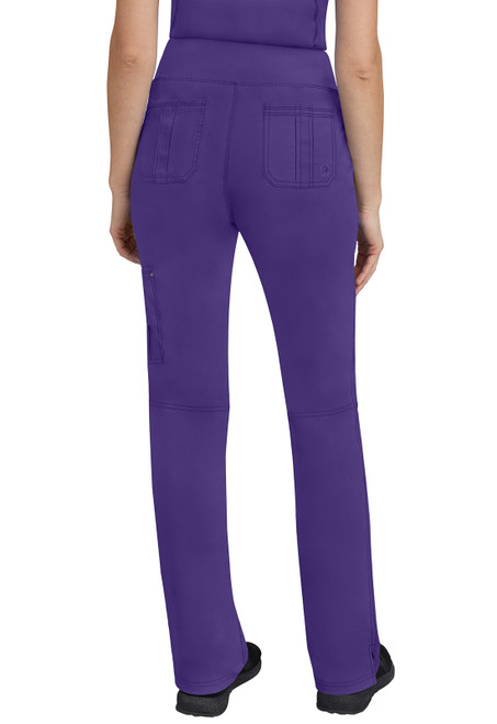 HH Purple Label Petite Tori Pant: mid-rise, straight leg, 28.5" inseam. Comfy twill blend with multiple pockets. Ideal for medical uniforms and nurse scrubs.