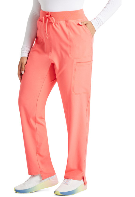 Break On Through Low Rise Drawstring Step Hem Pant: Modern nurse scrubs with soft, breathable fabric. Features adjustable waistband, five pockets, and stylish step hem for comfort and practicality.