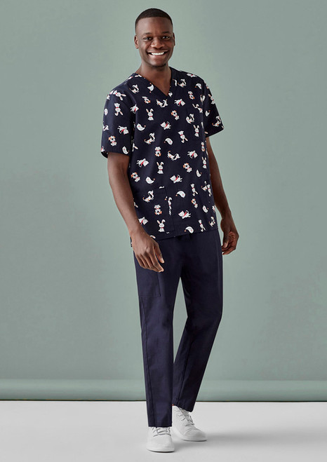 Biz Care Mens Best Friends Scrub Top CST147MS
