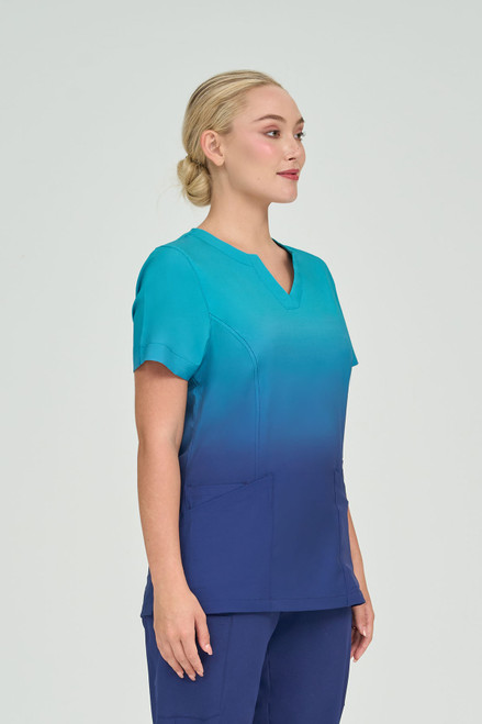 Scrubness Ombre Curved Neck Scrub Top SN0039
