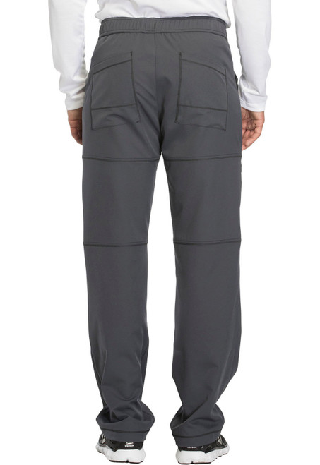 Back View of Dynamix Men's Tall Zip Fly Cargo Pant DK110T, high-quality medical uniforms designed for healthcare professionals. These durable nurse scrubs feature a flat front waistband, functional drawstring, multiple cargo pockets, and straight leg style, ensuring practicality and comfort.