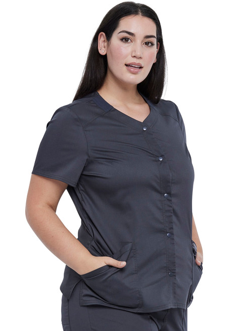 WW Revolution  Snap Front V-Neck Top WW622-SaleSB