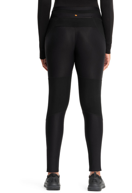 Back view of Infinity Kinetic Knit Natural Rise Legging for medical uniforms. Stylish, soft, stretchy fabric ensures comfort and support, ideal for active healthcare professionals.