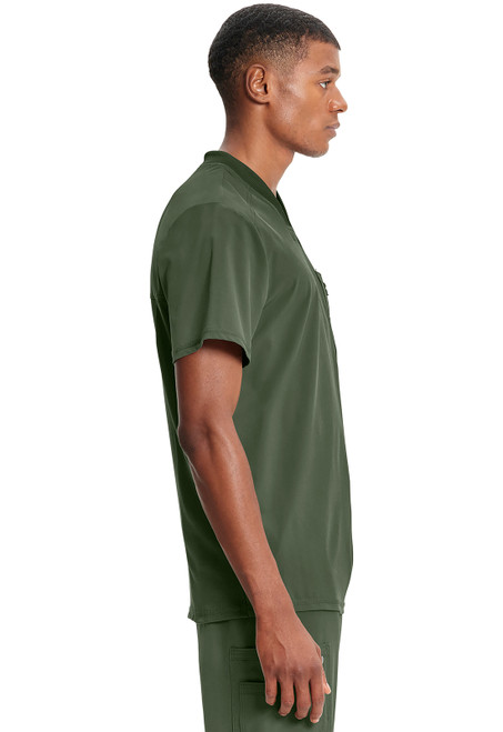 Infinity Men's CK910A V-Neck Top: Stylish scrubs for healthcare pros. Made of 95% polyester, 5% spandex. Includes zip chest pocket and instrument loop, perfect for busy shifts.