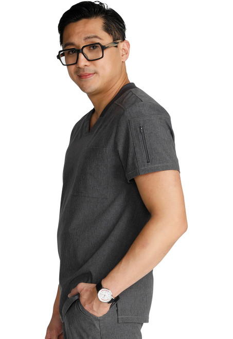 Cherokee Men's V-Neck Scrubs: Durable, comfy, with functional pockets. Perfect for long shifts. 28" center back length fits all body types.