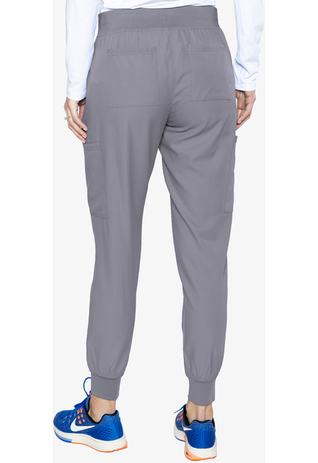 Back view of MC Insight Tall Jogger MC2711T: Athletic-inspired medical scrubs for nurses. Made from 100% Polyester Insight Motion Fabric, featuring adjustable ties, durable ankle cuffs, and ample pockets. 31-inch inseam.