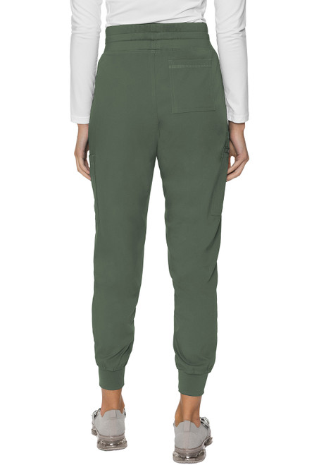 Back view of MC Touch Double Cargo Jogger MC7705: Comfortable medical scrubs for healthcare professionals. Made from soft Touch Performance fabric, featuring mid-rise, drawstring waist, and cargo pockets. Ideal for medical uniforms and nurse scrubs.