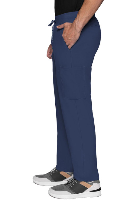 Left view of Rothwear Insight Short Straight Leg Pant MC2772S: Modern nurse scrubs in lightweight 100% polyester with adjustable waistband and multiple pockets for comfort and functionality during long shifts. Designed for healthcare professionals.