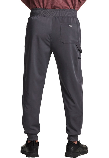 Balance Men's Short Mid Rise Jogger: stylish for medical uniforms. Features rib-knit waistband, 5 pockets, tapered legs. Offers functionality and comfort for healthcare professionals during long shifts.