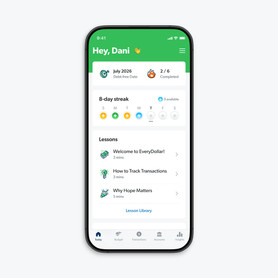 EveryDollar Budgeting App, displayed on a phone