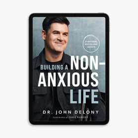 An image of the Building a Non-Anxious Life (E-Book) on a tablet.