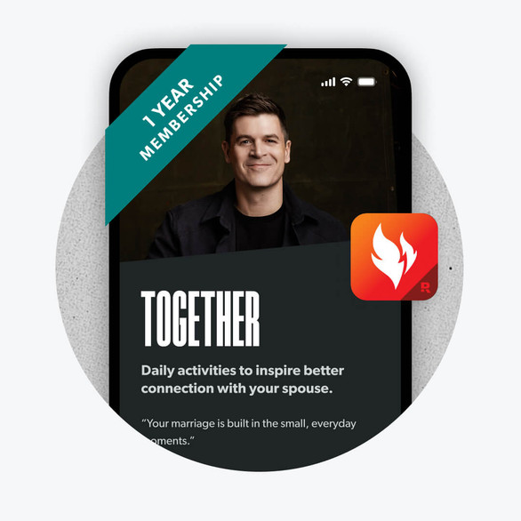 image of the together app on smartphone with Dr.  John Delony