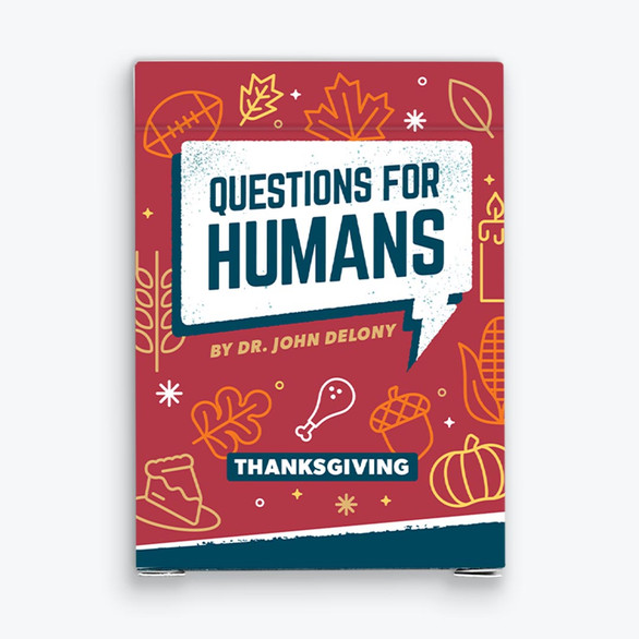 An image of the front of the Questions for Humans: Thanksgiving deck