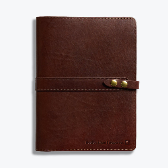 Image of the "Better Than I Deserve" Genuine Leather Padfolio, front cover Image of the "Better Than I Deserve" Genuine Leather Padfolio, front cover