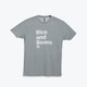 Front of Rice and beans in gray Tshirt