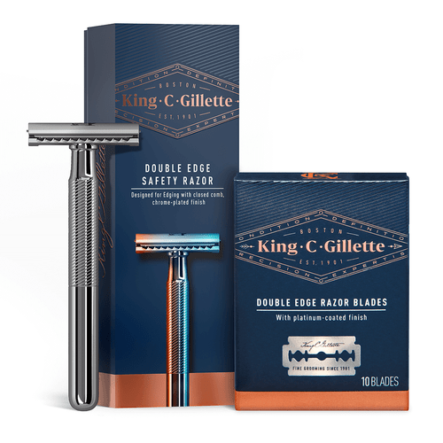 King C Gillette Double Edge Safety Razor Starter Kit with Refill Blades
