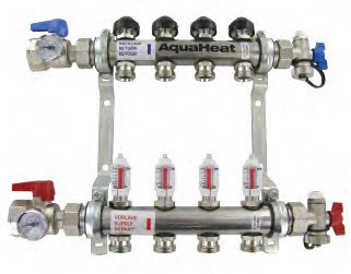 4 Outlet Set, Supply Flow Indicators / Return Valves 