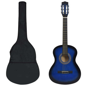 8 Piece Classical Guitar Beginner Set Blue 3/4 36" A949-70117 8 Piece Classical Guitar Beginner Set Blue 3/4 36" A949-70117