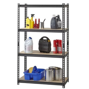 Heavy Duty 4-Shelf Black Storage Rack Shelving Unit Q280-HYTGED1988158 Heavy Duty 4-Shelf Black Storage Rack Shelving Unit Q280-HYTGED1988158