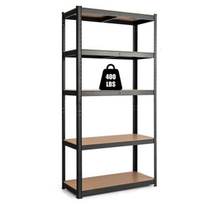 Black Heavy Duty 60-inch 5 Tier Adjustable Shelving Unit Garage Storage Rack Q280-BLYH7890 Black Heavy Duty 60-inch 5 Tier Adjustable Shelving Unit Garage Storage Rack Q280-BLYH7890