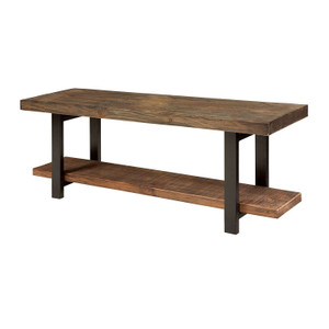 Modern Industrial Style Wood and Metal Accent Bench Q280-SRNB17539821
