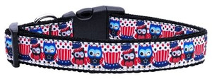Proud Owls Nylon Ribbon Dog Collars Large S528-125-084 LG Proud Owls Nylon Ribbon Dog Collars Large S528-125-084 LG