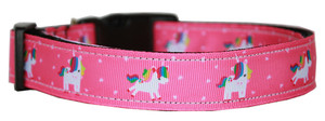 Pink Unicorn Nylon Dog Collar MD S528-125-263 MD Pink Unicorn Nylon Dog Collar MD S528-125-263 MD