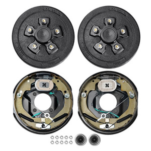 Trailer Hub Drum Kits 5 on 4.5" B.C. with 10" x 2-1/4" Electric Brakes, Self-Adjusting Trailer Brak E415-TCDZCC10225YXT7IHV9