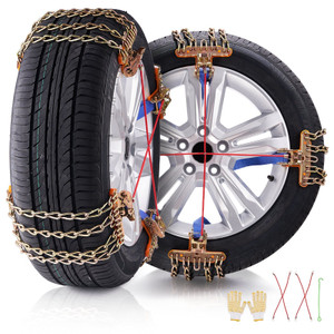 8 PCS Snow Chains, Tire Traction Wheel Chains for Tire Width 9.2-11.2 in/235-285 mm, Manganese Allo E415-XDLFHLZJ265XOS4KUV0