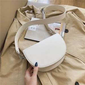 Fashion Semicircular Design One Shoulder Crossbody Wholesale Women Bag - White A392-fhbg0298