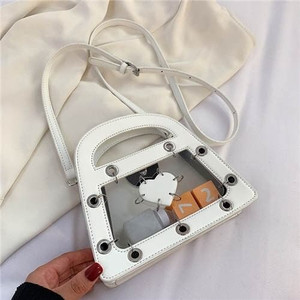 Summer Sweet and Cool Jelly Color Fashion Transparent Women Handbag - White A392-fhbg0333