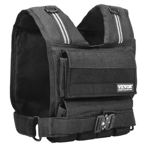 Adjustable Weighted Vest, 35lb Weight Vest with Iron Weights, Shoulder Pad, and Reflective Stripe,  E415-KDJZLKXTK35LB8PKSV0