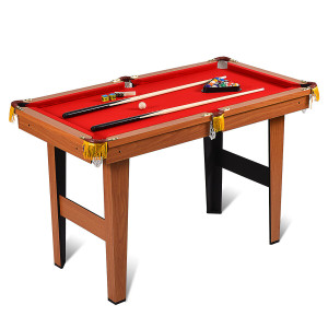 48 Inch Mini Table Top Pool Table Game Billiard Set - Color: Red D681-SP35341