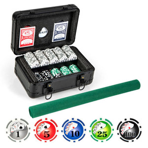 Texas Holdem Poker Chip Set with 300 Pieces Chips-Black - Color: Black D681-UY10129BK