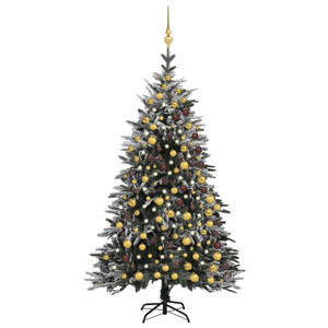 Artificial Christmas Tree Green, Flocked White PVC, PE, Steel A949-3077834