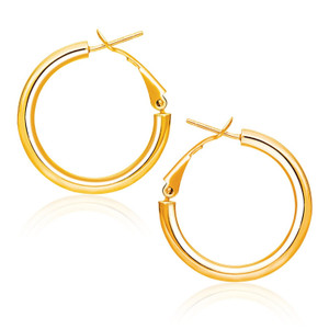 14k Yellow Gold High Polish  Hoop Earrings(2x20mm) P150-85379