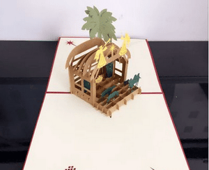 Select Pack: Single Card - 3D Christmas Nativity Scene Greeting Card K290-47263365234961