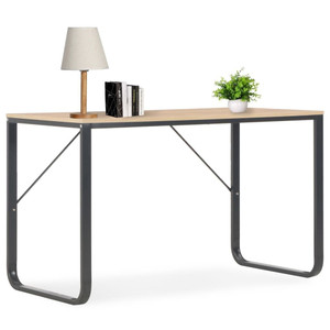  Computer Desk Black and Oak Engineered wood and powder-coated metal A949-20252