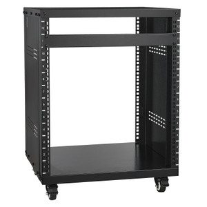 12U AV Rack Stand, 300 lbs Capacity, Network Stereo Recording Studio Rack with Lockable Caster Whee E415-LYSJJ12U18YCOJ5U1V0