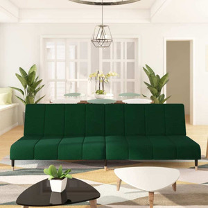  Sofa Bed Dark Green Velvet, Wood, Metal Standard A949-375876