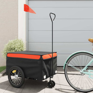 Bike Trailer Black and Orange 99.2 lb Iron A949-94103