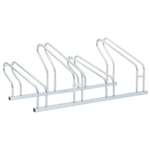 Bicycle Stand for 4 Bikes Floor Freestanding Galvanized Steel A949-4005575