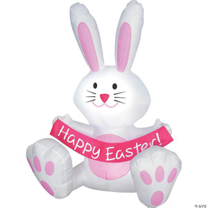 Blow Up Inflatable 4 ft. Happy Easter Bunny Outdoor Yard Decoration N274-MR01SS46554G