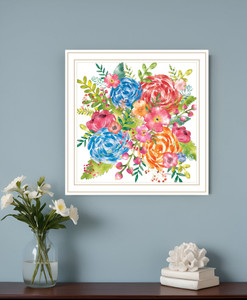 Spring Floral White Framed Print Wall Art N270-529911