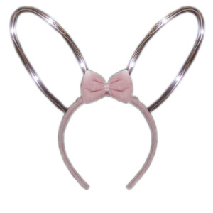 Light Up Starlight Easter Bunny Ears Bendable Headband A706-LUSBEBH-WT