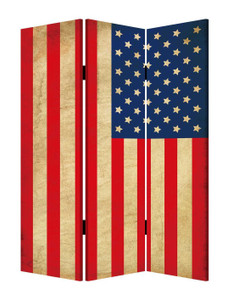 48 X 72 Multi Color Wood Canvas American Flag  Screen N270-277085