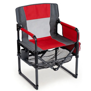 Heavy Duty Outdoor Camping Chair with Cup Holder and Side Pocket-Red B593-NP13664-1