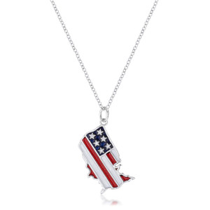 .015 Ct Patriotic U.S. Map Necklace R599-N01336R-V01