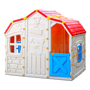Cottage Kids Playhouse with Openable Windows and Working Door B593-TY345988 Cottage Kids Playhouse with Openable Windows and Working Door B593-TY345988