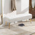 Modern Bed Bench Ottoman with White Ivory PU Leather Seat and Gold Metal Legs Q280-IVWHBW7685841
